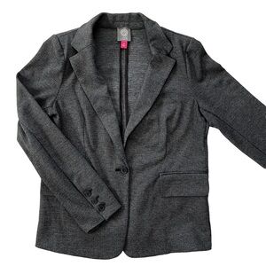 Vince Camuto Tweed Herringbone Single Button Blazer Womens Sz M Preppy Business